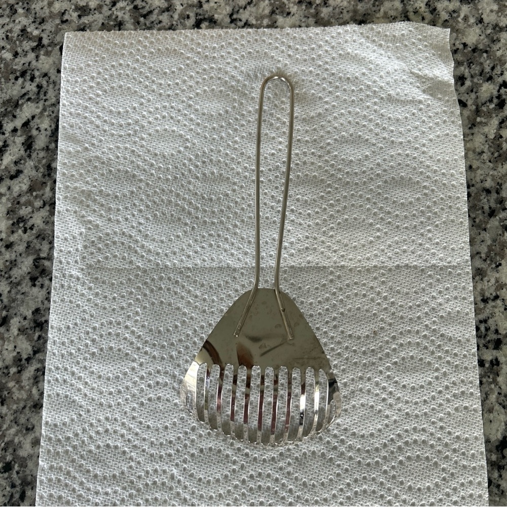Stainless Steel Slotted Strainer Spatula - Silver - Picture 2 of 6
